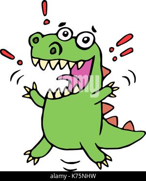 Glücklich lächelnd Dinosaurier. Vector Illustration. cute Cartoon happy Charakter. Stock Vektor