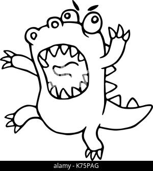 Cartoon mad Dragon. Vector Illustration. lustige imaginären Tieres Charakter. Stock Vektor