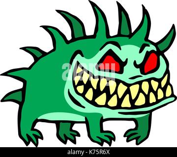 Kleiner Hund aus der Hölle. niedliche Monster Growls. Vector Illustration. Stock Vektor