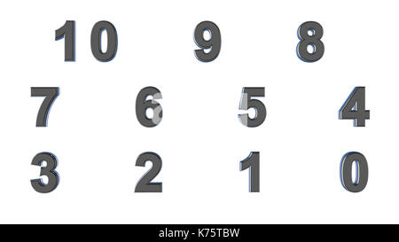 Zusammenfassung Hintergrund aus der dreidimensionalen Nummern einrichten Stockfoto