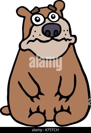 Cute unglücklich tragen. Vector Illustration. Melancholie cartoon Tier Charakter. Stock Vektor