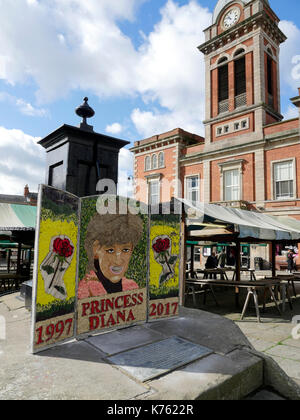 Prinzessin Diana Bild in gut dressing Chesterfield Derbyshire England 2017 verwendet Stockfoto