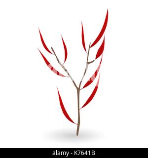 Bunte naturalistischen grüne Blätter am Zweig. Vector Illustration. Stock Vektor