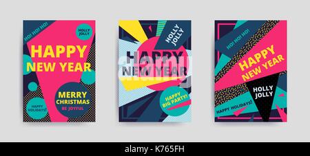 Frohe Weihnachten Neujahr design Stock Vektor
