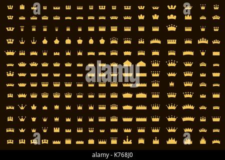 Einfache Krone big Set Stock Vektor