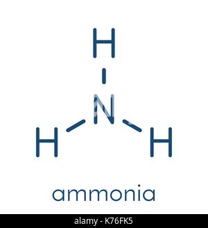 Ammoniak (NH3) Molekül. Skelettmuskulatur Formel. Stock Vektor