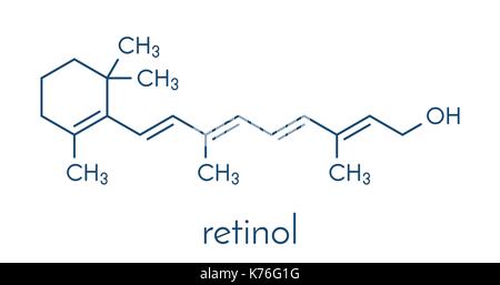 Vitamin A (Retinol) Molekül. Skelettmuskulatur Formel. Stock Vektor