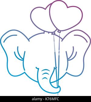 Süße Elefant mit Ballons, Zeichen, Symbol Vektor illustration Design Stock Vektor