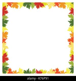 Buntes Herbstlaub Hintergrund, die bunten Blätter im Herbst. Stock Vektor