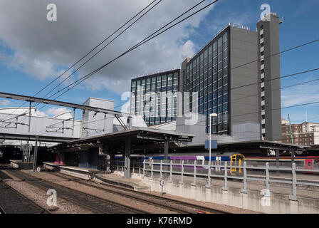 Bahnhof Leeds, Leeds City Centre, Leeds, Yorkshire, England, Großbritannien Stockfoto