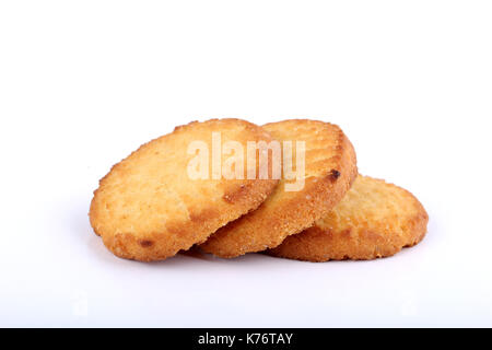 Butter Cookies auf Weiß Stockfoto
