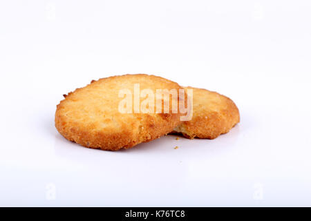 Butter Cookies auf Weiß Stockfoto