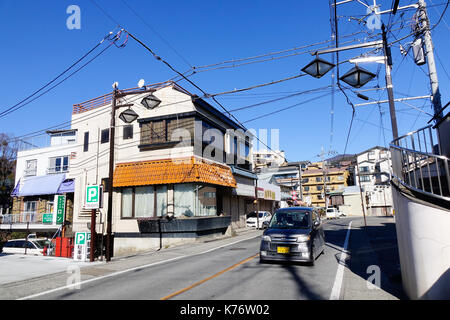 Kyoto, Japan - Jan 1, 2016. Ausblick auf die Straße in der Innenstadt von Kyoto, Japan. Kyoto diente als Japans Hauptstadt und Residenz des Kaisers von 794 bis 186 Stockfoto