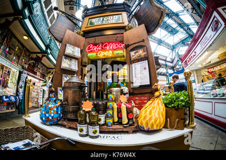 Leeds, Kirkgate Markt, der Heimat der ersten Marks und Spencer ausgeht, in Leeds, West Yorkshire, England. Stockfoto