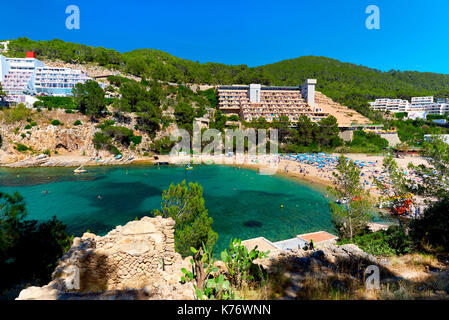 Puerto de San Miguel Strand von Ibiza. Balearen. Spanien Stockfoto