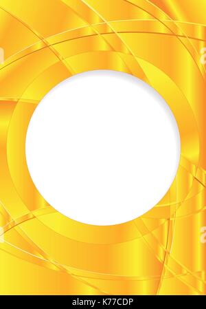 Abstrakter Hintergrund mit gelben Wellen Rahmen mit weißem Raum in der Mitte - Vektorbild Stock Vektor