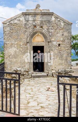 Griechenland, Kreta, Rethymnon, Amari Tal, Thronos, Agia Panagia byzantinische Kirche Stockfoto