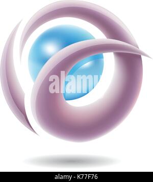 Design Konzept der Buchstaben A, O oder Q mit einer Perle Symbol, Vector Illustration isoliert auf weißem Hintergrund Stock Vektor