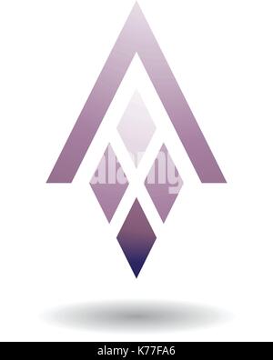 Design Konzept der A mit einem Rautenförmigen Rechtecke, Vector Illustration isoliert auf weißem Hintergrund Stock Vektor