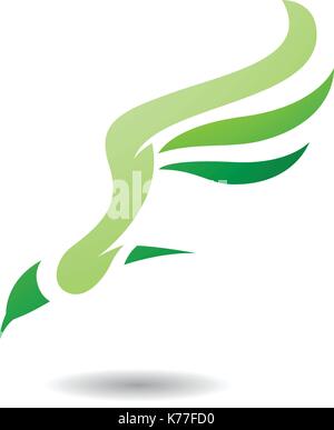 Design Konzept der langen Flügel Vogel Symbol, Vector Illustration isoliert auf weißem Hintergrund Stock Vektor