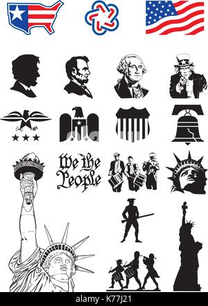 USA Symbole - Icon Set Stock Vektor