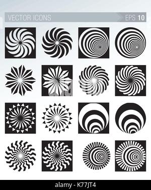 Satz von acht Symbole Design in Schwarz Stock Vektor