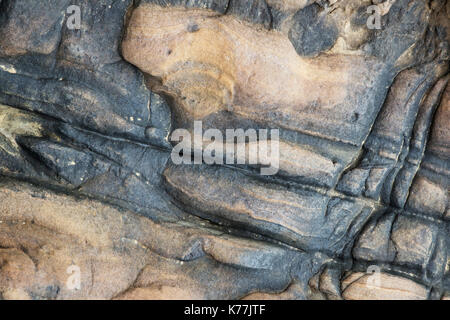 Muster in den Kalkstein innerhalb der yehilu Geologischen Park für Geologen als yehilu Vorgebirge bekannt, ist Teil der Daliao Miozän Bildung. Stockfoto