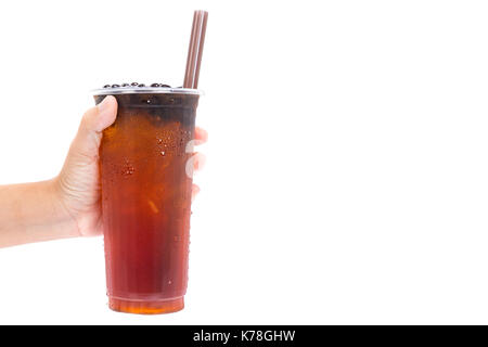 Boba/Bubble Tea auf weißem Hintergrund Stockfoto