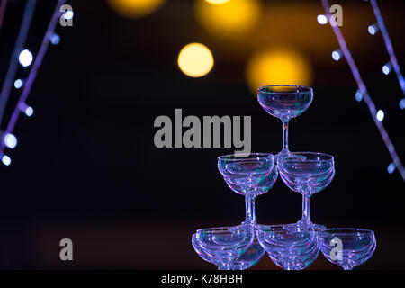 Champagner Glas in der Hochzeit Stock. Stockfoto