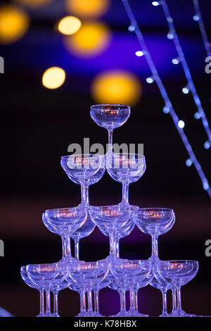 Champagner Glas in der Hochzeit Stock. Stockfoto