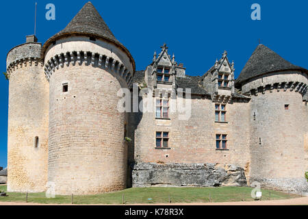 Chateau de Fénelon in der Dordogne Region im Südwesten Frankreichs. Stockfoto