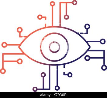 visuelle Anlagentechnik zu verbinden, in der Cyberspace-Struktur Stock Vektor