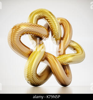 Golden Star geformt Ornament auf weißem Hintergrund. 3D-Darstellung. Stockfoto