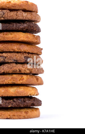 Mix Cookies in Weiß Stockfoto