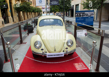 Beirut, Libanon. 15 Sep, 2017. 1955 Volkswagen Käfer auf der Classic Car Show in Beirut Souks, Beirut Libanon Credit: Mohamad Itani/Alamy leben Nachrichten Stockfoto