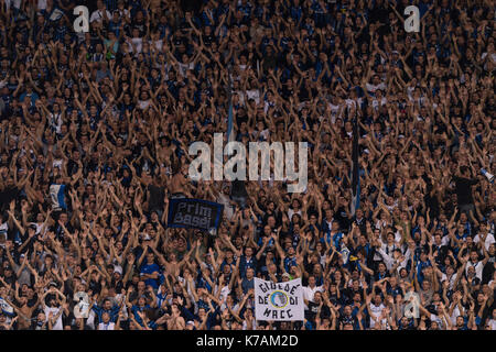 Reggio Emilia, Italien. 14 Sep, 2017. Atalanta Fans Fußball: UEFA Europa League Gruppe E Übereinstimmung zwischen Atalanta BC 3-0 FC Everton an Mapei Stadion - Citta del Tricolore in Reggio Emilia, Italien. Credit: Maurizio Borsari/LBA/Alamy leben Nachrichten Stockfoto