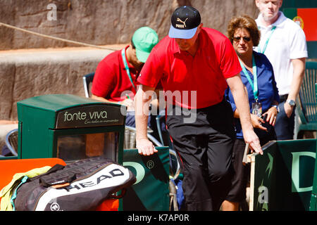 Oeiras, Portugal. 15 Sep, 2017. Der Leiter des Herrentennis, Boris Becker, während der Davis Cup Play-off Match zwischen Portugal und Deutschland im Centro Desportivo Nacional Jamor in Oeiras/Lissabon. Credit: Frank Molter/Alamy leben Nachrichten Stockfoto