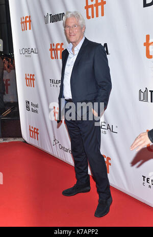 Toronto, Ontario, USA. 14 Sep, 2017. 14. September 2017 - Toronto, Ontario Kanada - Richard Gere. 2017 Toronto International Film Festival -'' Drei Christusse'' Premiere gehalten an Roy Thomson Hall. Photo Credit: Brent Perniac/AdMedia Credit: Brent Perniac/AdMedia/ZUMA Draht/Alamy leben Nachrichten Stockfoto