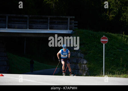 Ruhpolding, Deutschland. 15 Sep, 2017. Florian Hollandt bei der DEUTSCHEN BIATHLON MEISTERSCHAFT 2017 Langlaufen Eislaufen Wettkampf, Speziallanglauf FT 10 km Männer Credit: Marcel Laponder/Alamy leben Nachrichten Stockfoto