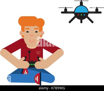 Kinder spielen mit Air Vehicle Stock Vektor