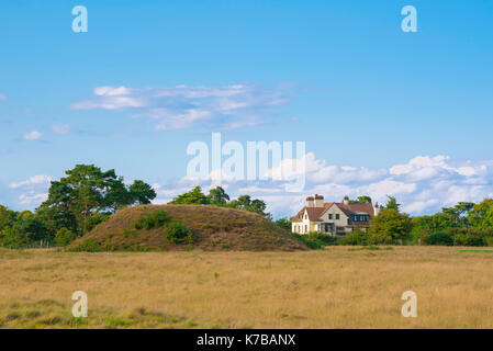 Tranmer House Suffolk, Blick auf Tranmer House, ehemaliges Haus von Edith Pretty, in der Nähe eines großen angelsächsischen Grabhügels, Sutton Hoo, Suffolk, Großbritannien. Stockfoto