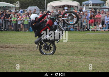 Britische Armee ROYAL SIGNALE WEISSE HELME MOTORRAD DISPLAY TEAM Stockfoto