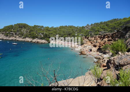 Cala Salada, schönen Sand Strand in Lloret de Mar in Ibiza. Eivissa. Spanien Stockfoto