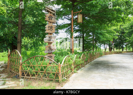 Xiamen, China - 21.Juni 2014: Taiwan melone Garten mit Zaun Frame in Xiamen Garden Expo Stockfoto