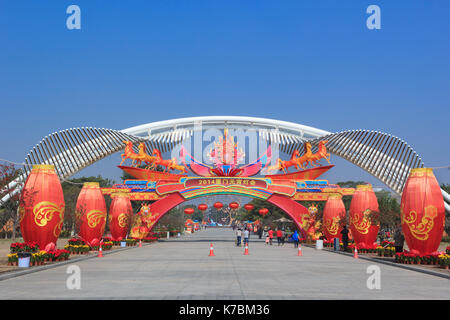 Xiamen, China - Feb 4, 2014: Ausstellung von Laternen in Xiamen, China Garden Expo Stockfoto