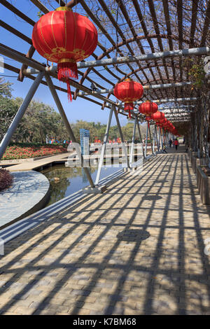 Xiamen, China - Feb 4, 2014: Ausstellung von Laternen in Xiamen, China Garden Expo Stockfoto