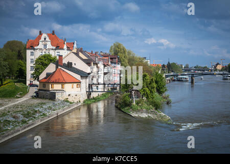 In hellen Sommertag Regensburg, Donau, Deutschland Stockfoto