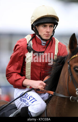 Jockey Ryan Moore am dritten Tag des William Hill St. Leger Festivals auf der Doncaster Racecourse. DRÜCKEN SIE VERBANDSFOTO. Bilddatum: Freitag, 15. September 2017. Siehe PA Story Racing Doncaster. Bildnachweis sollte lauten: Mike Egerton/PA Wire Stockfoto