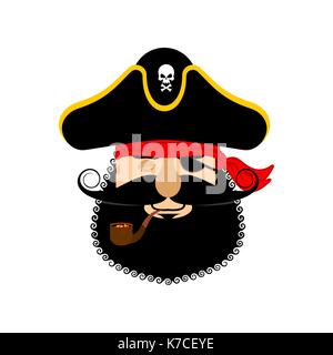 Pirate sleeping emoji Kopf. Filibuster schlafend emotion Gesicht. Buccaneer ruhenden Avatar. Vector Illustration Stock Vektor