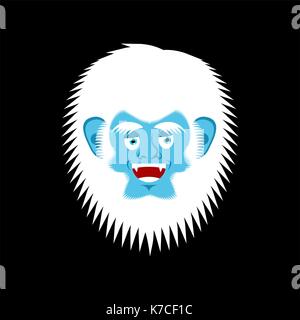 Yeti fröhliche emoji. Bigfoot glückliches Gesicht. Abominable snowman merry Avatar. Vector Illustration Stock Vektor